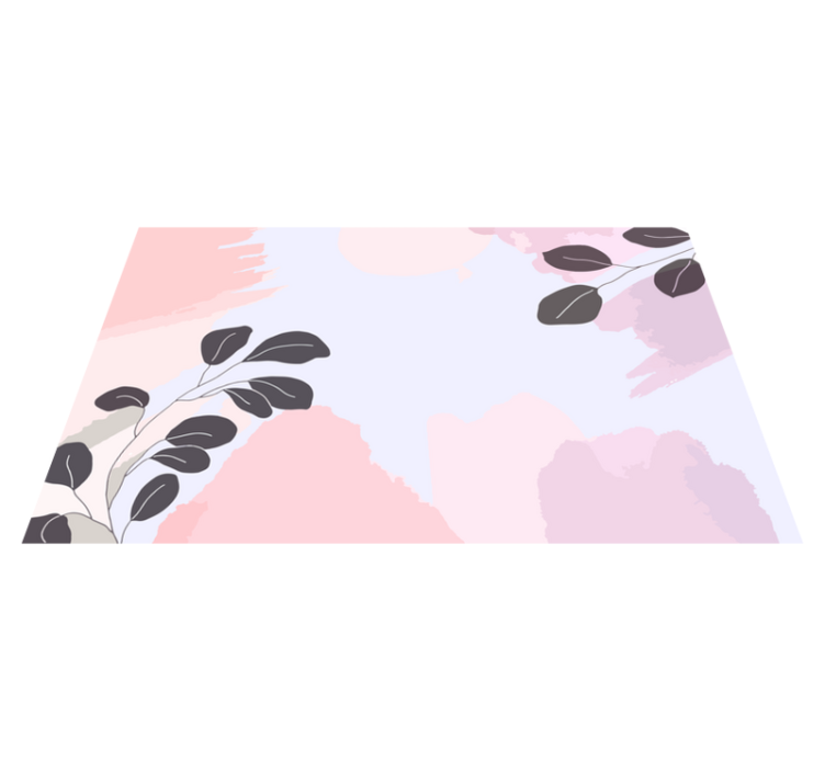 Elegant Leaf Pattern floral vinyl rug - TenStickers