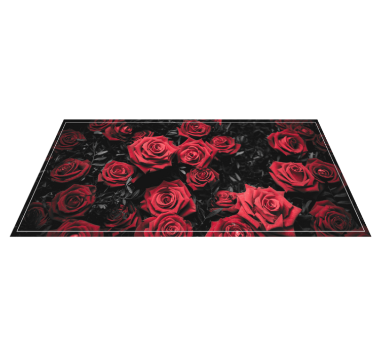 Realistic red roses design floral vinyl rug - TenStickers