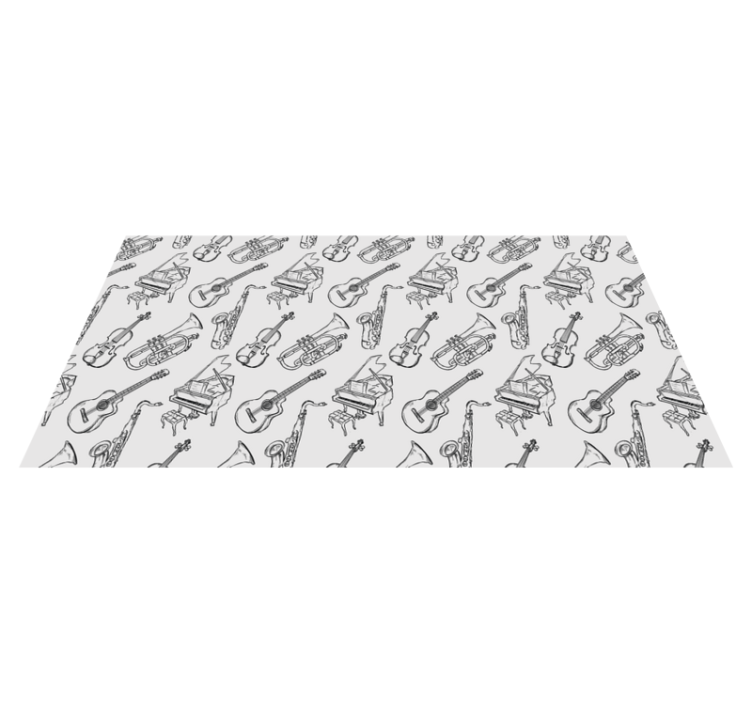 Musical Instruments Pattern kids vinyl rug - TenStickers