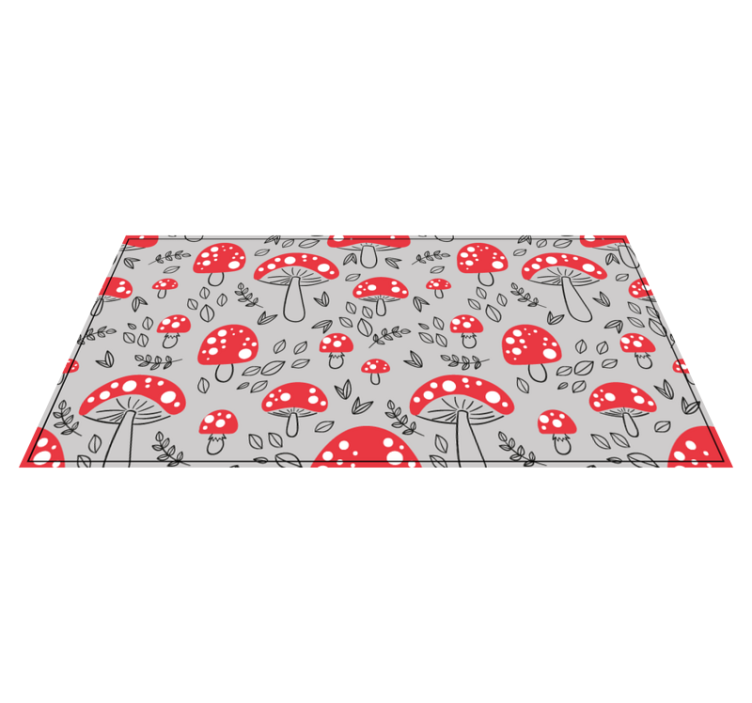 Red Mushroom Pattern nature vinyl rug - TenStickers