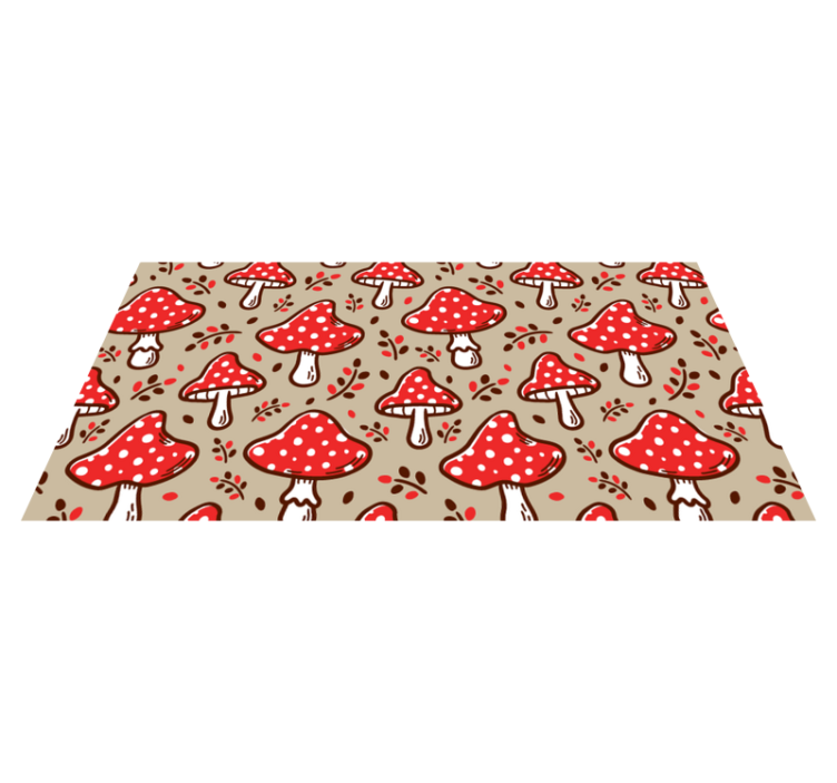 Vibrant Fungal Motifs floral vinyl rug - TenStickers