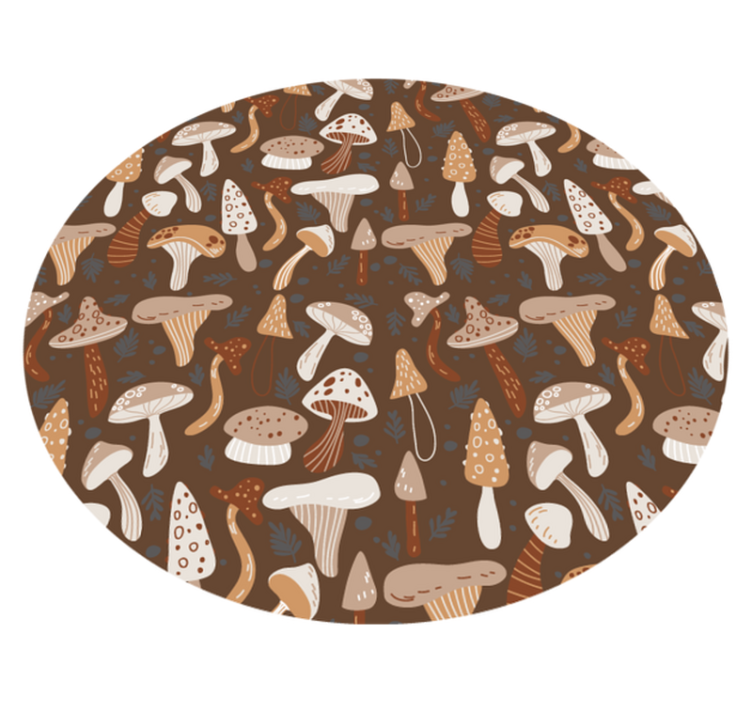 Fungi Collection circular vinyl rug - TenStickers