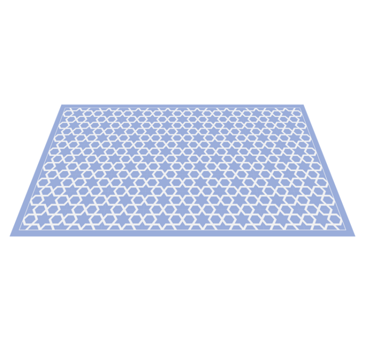 Hexagonal starry motif geometric vinyl rug - TenStickers