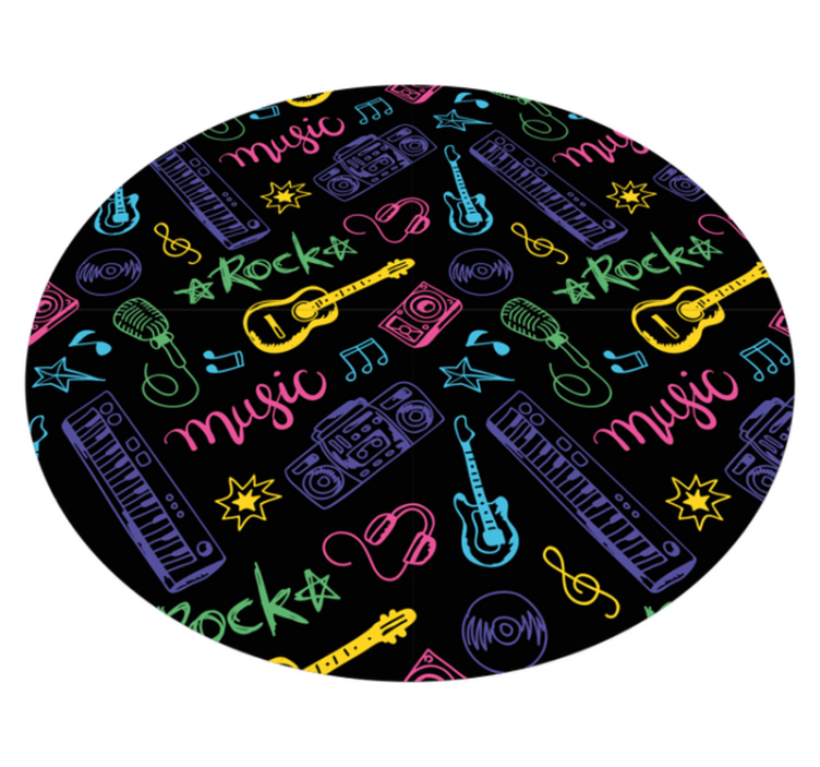 Musical Icons Pattern teen vinyl rug - TenStickers