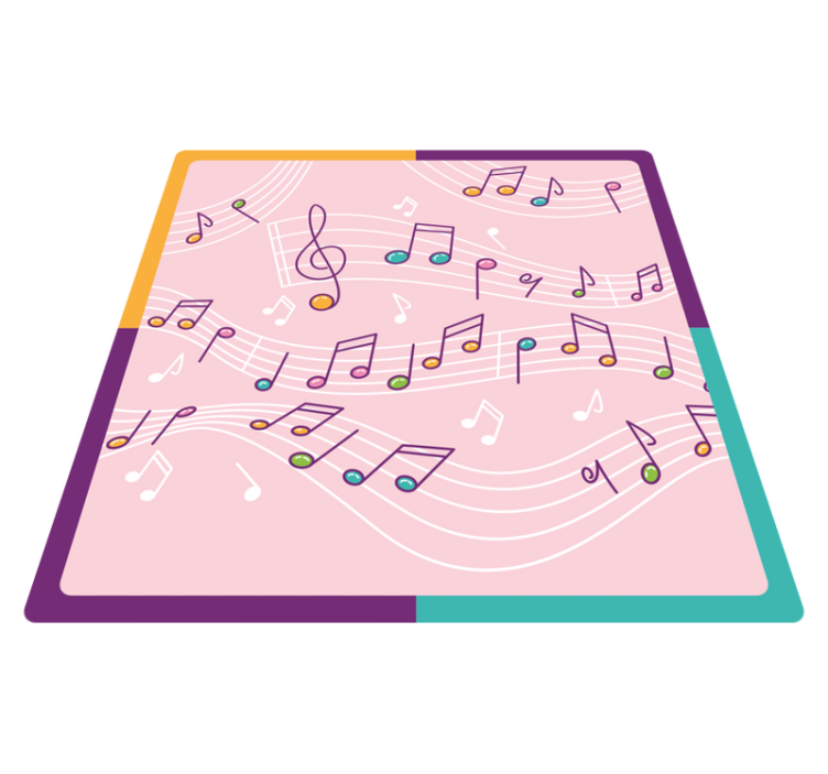 Melodic Notes Theme teen vinyl rug - TenStickers