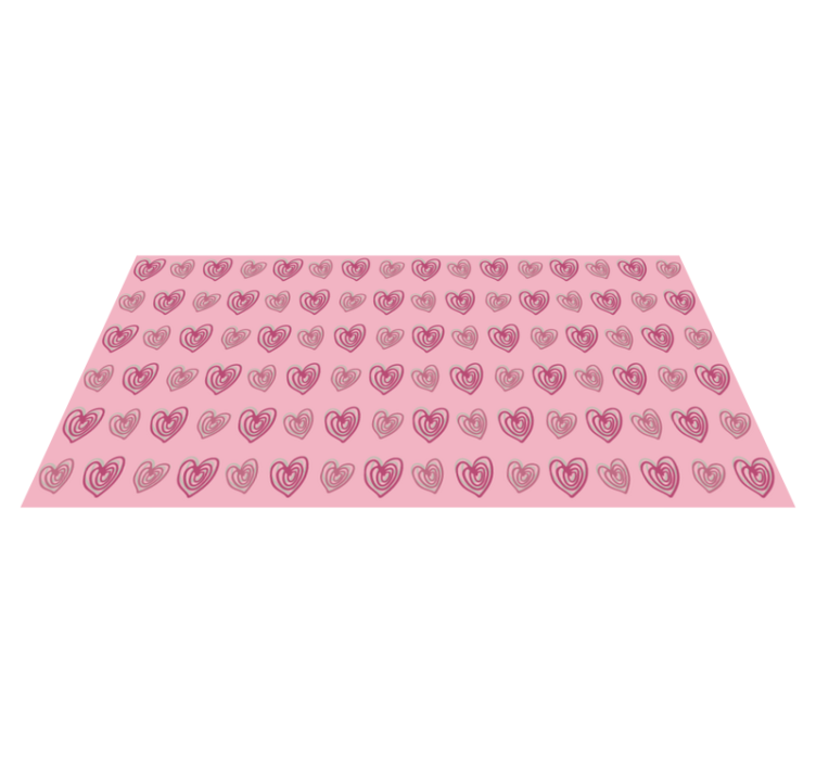 Kids vinyl rug pink heart doodle pattern - TenStickers