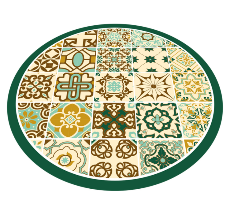 Vintage Patterns tile vinyl rug - TenStickers