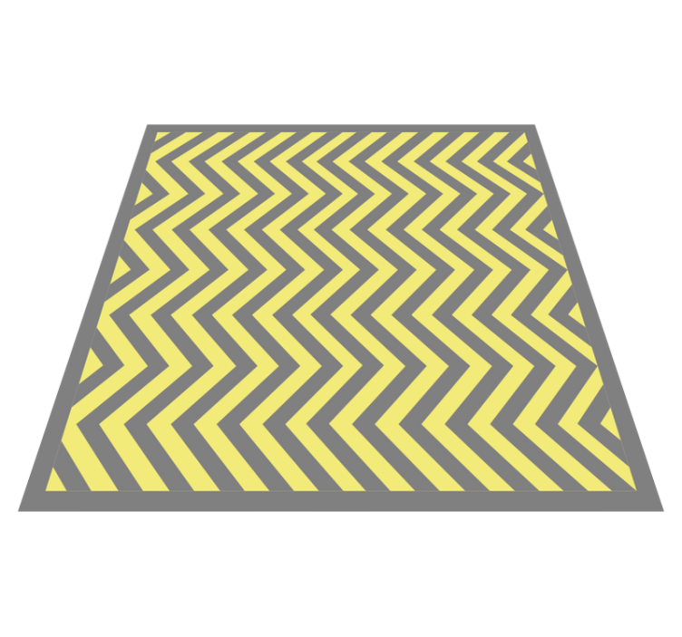 Chevron Pattern Yellow striped vinyl rug - TenStickers