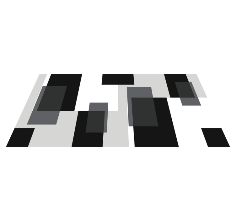 Modern vinyl rug in abstract block design - TenStickers