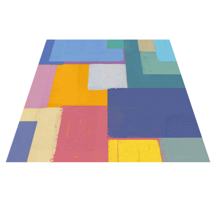 Bright Angular Blocks geometric vinyl rug - TenStickers