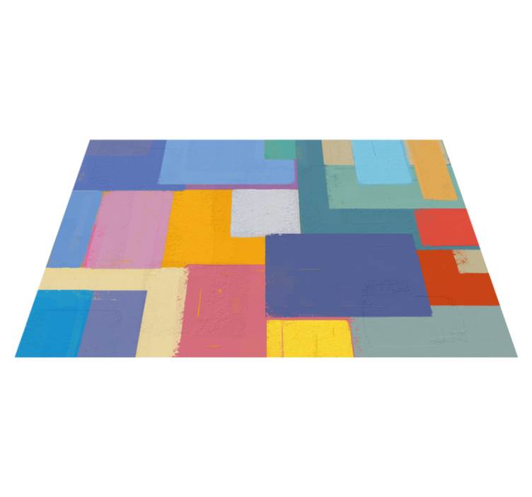 Vibrant Block Arrangement geometric vinyl rug - TenStickers