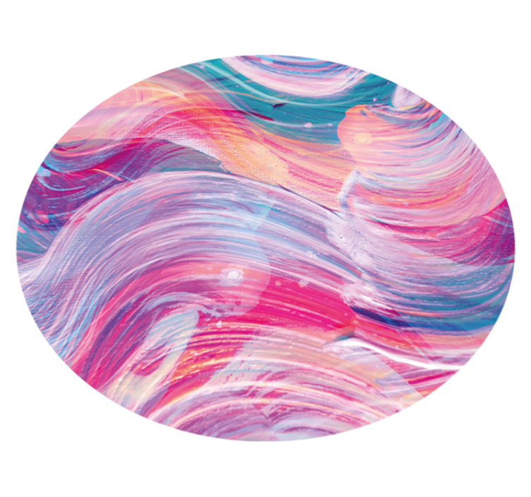 Colorful Swirling Waves minimal vinyl rug - TenStickers