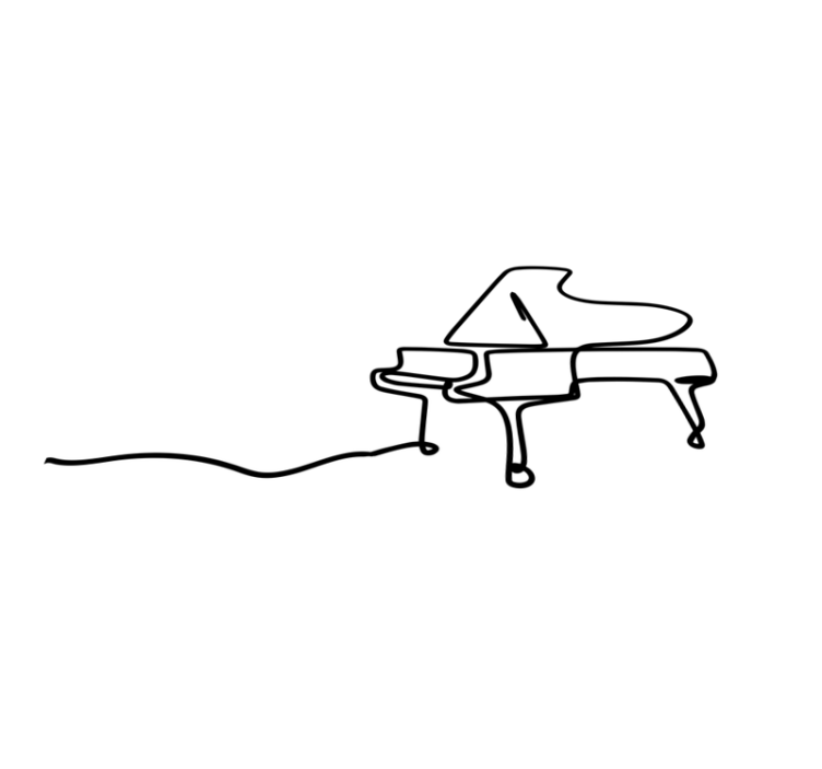 Piano Outline Illustration modern vinyl rug - TenStickers