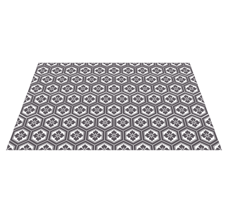 Stylish Hexagonal Pattern marble vinyl rug - TenStickers