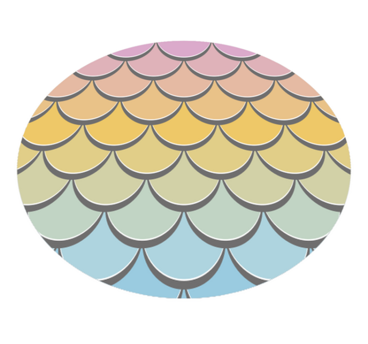 Colorful fish scales textured vinyl rug - TenStickers