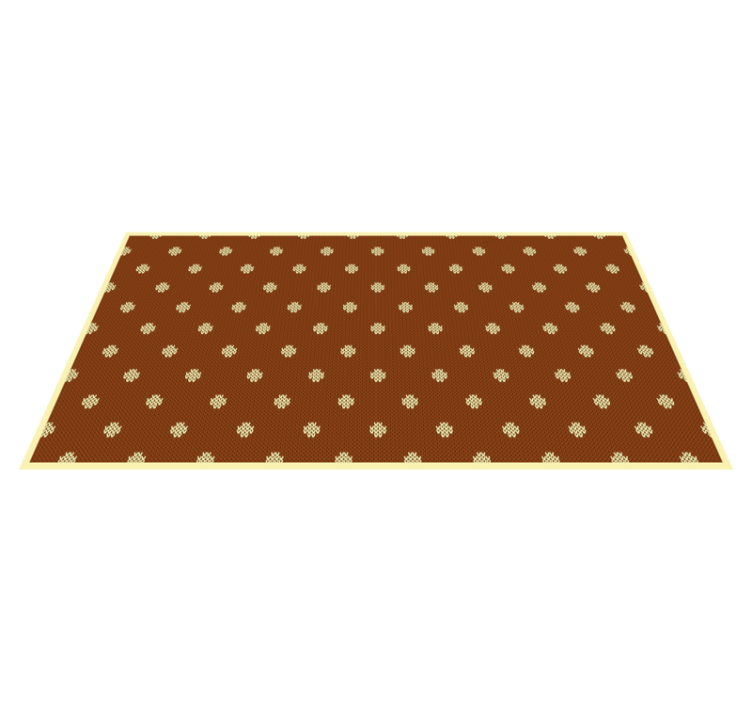 Classic ocher floral textured vinyl rug - TenStickers