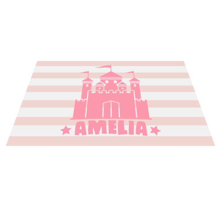Castle themed custom kids vinyl rug - TenStickers