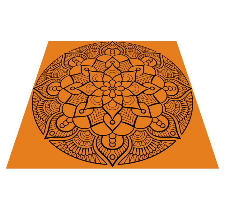 Mandala vinyl rug orange mandala design - TenStickers