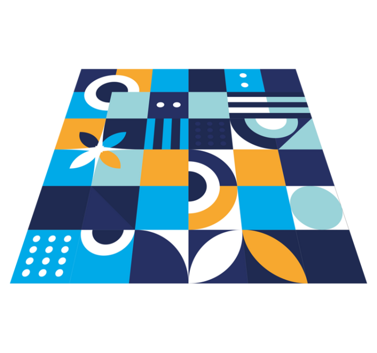 Geometric Color Shapes tile vinyl rug - TenStickers