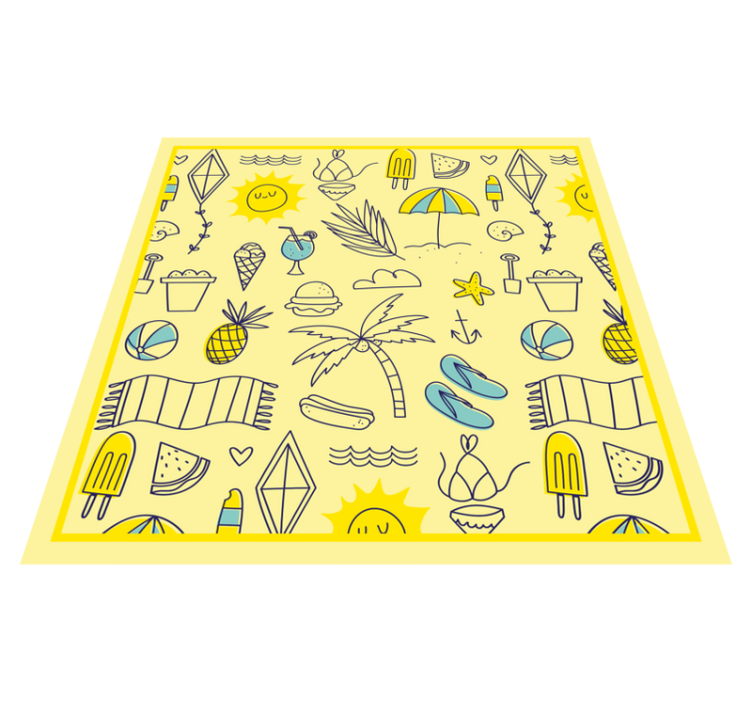 Sunny Beach Vibes event vinyl rug - TenStickers