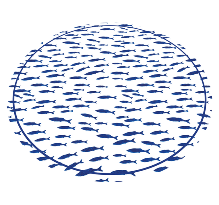 SCHOOL OF FISH animal print vinyl rug - TenStickers