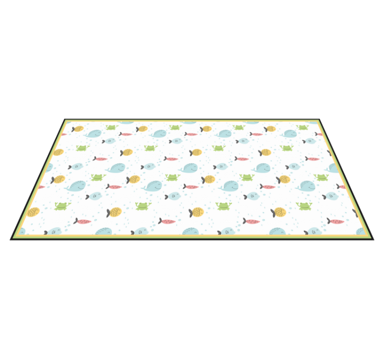 Whimsical Sea Creatures kids vinyl rug - TenStickers