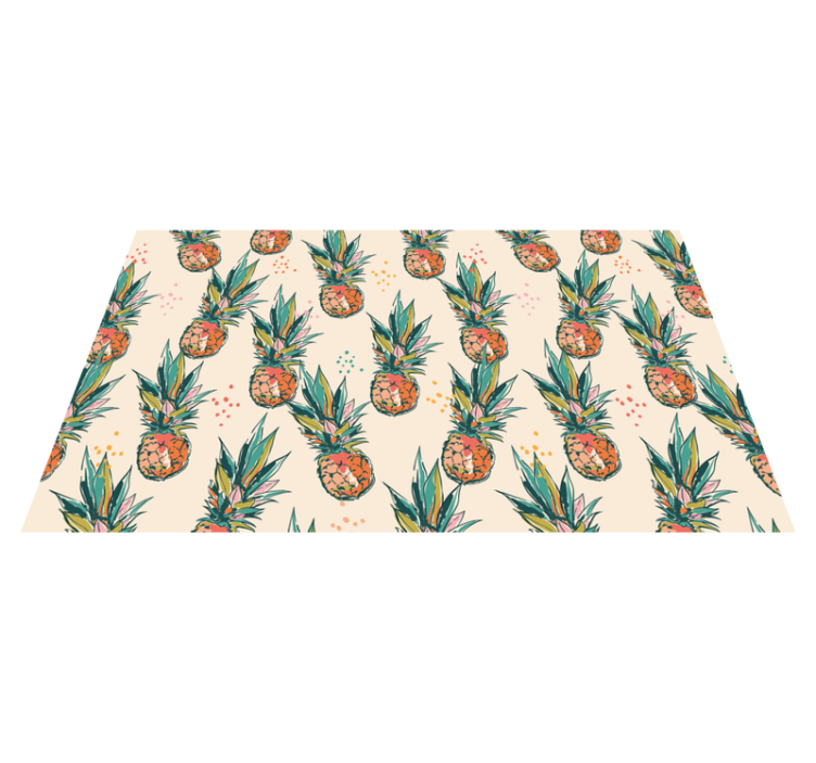 Tropical Pineapple Pattern floral vinyl rug - TenStickers
