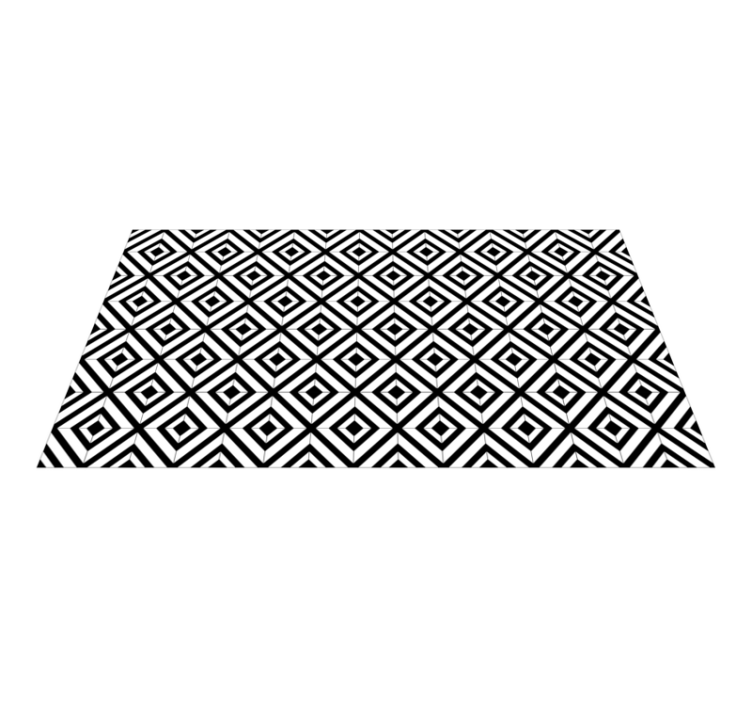 Black and white diamonds geometric vinyl rug - TenStickers