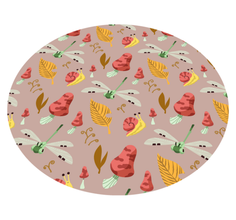 Beige forest elements nature vinyl rug - TenStickers