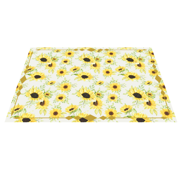 Sunny Floral Motif floral vinyl rug - TenStickers