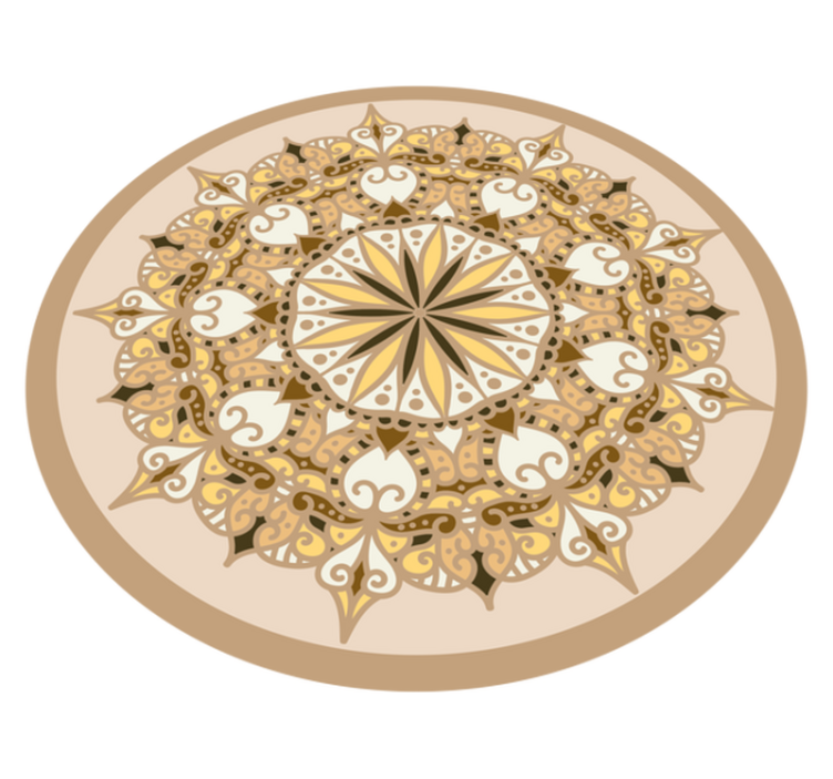 Elegant golden mandala vinyl rug - TenStickers