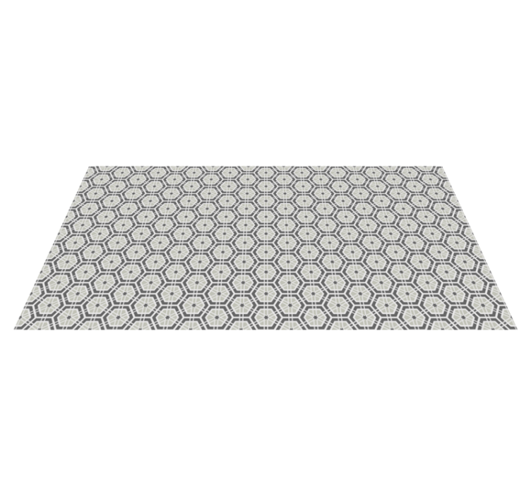 Elegant grey hexagons motif mosaic vinyl rug - TenStickers