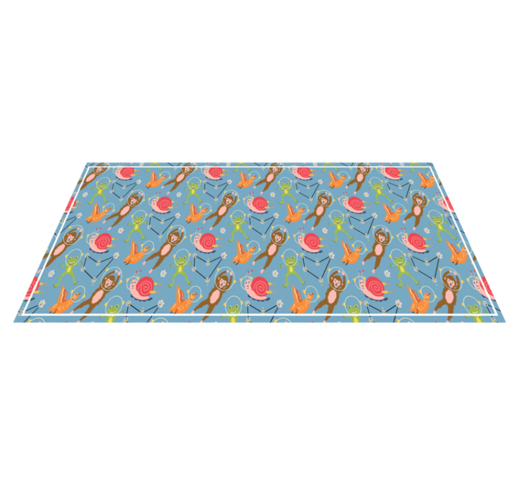 Colorful space creatures kids vinyl rug - TenStickers
