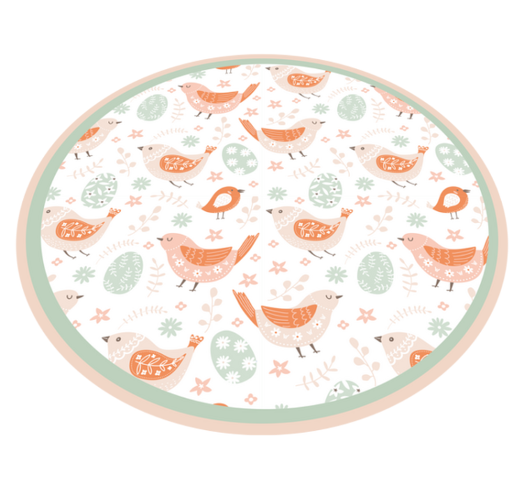 Minimalistic nordic little birds kids vinyl rug - TenStickers