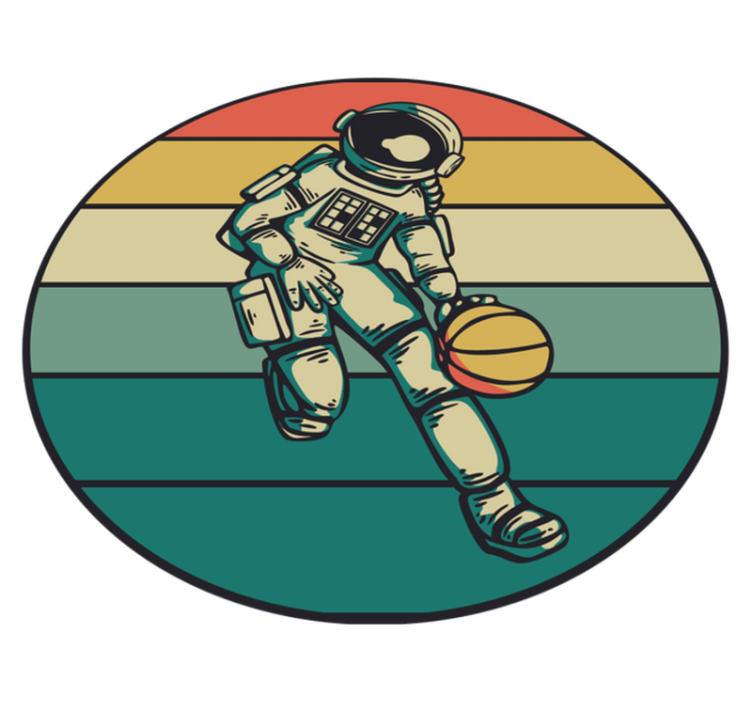 Astronaut basketball player game vinyl rug - TenStickers