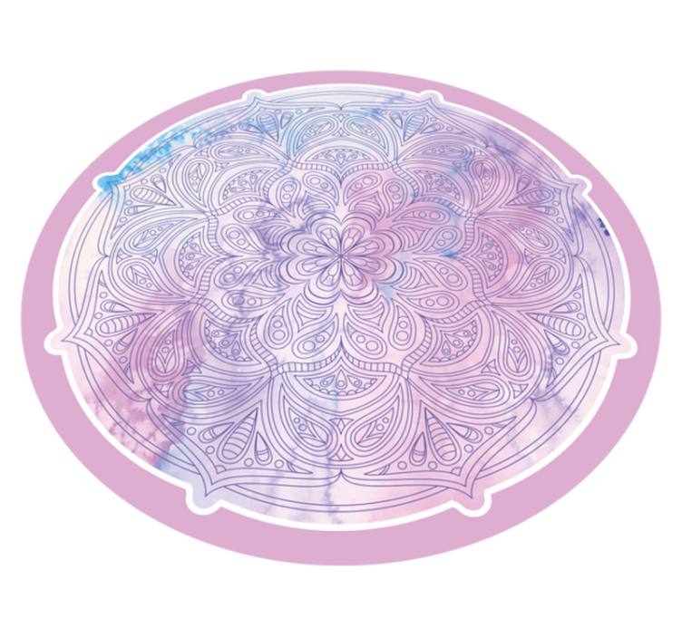 Pastel pink floral mandala vinyl rug - TenStickers