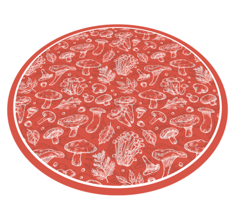 Mushroom Illustration nature vinyl rug - TenStickers