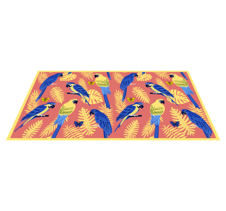 Tropical parrot patterns nature vinyl rug - TenStickers