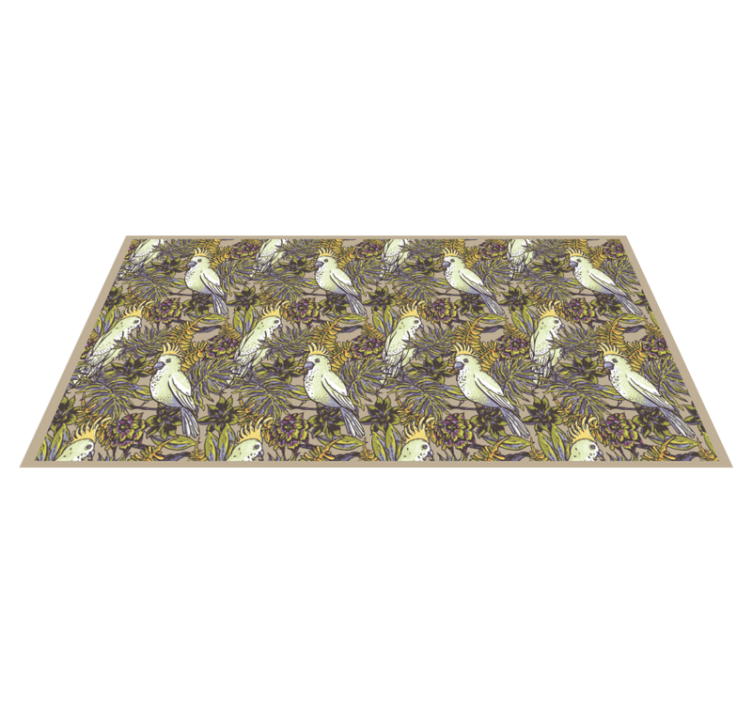 Colorful Parrots Pattern floral vinyl rug - TenStickers