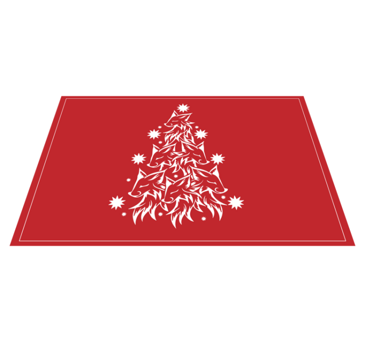 Wolf Tree Design Christmas vinyl rug - TenStickers
