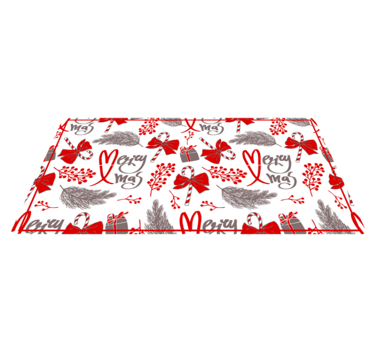 Greetings and hearts Christmas vinyl rug - TenStickers