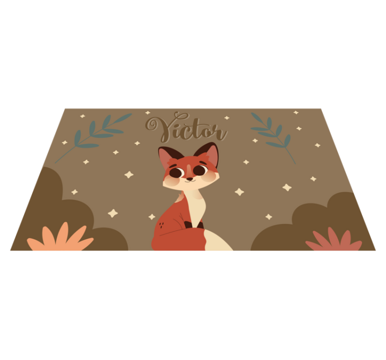 Cute Fox Design custom vinyl rug - TenStickers