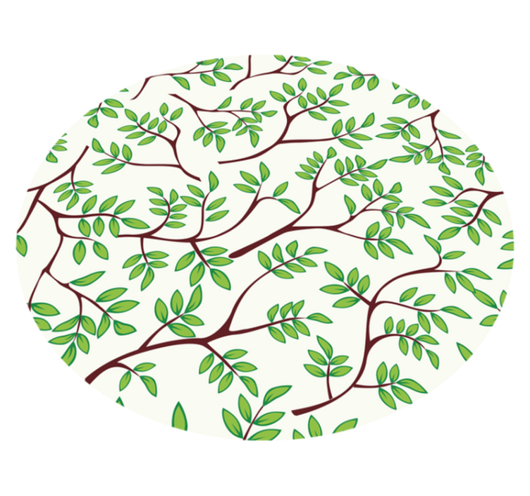 Leafy Branches Pattern nature vinyl rug - TenStickers