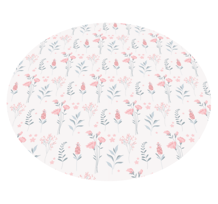 Floral vinyl rug with a floral patterned design - TenStickers