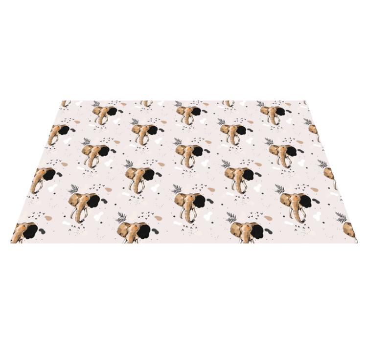 ELEPHANT PATTERN PLAY animal print vinyl rug - TenStickers