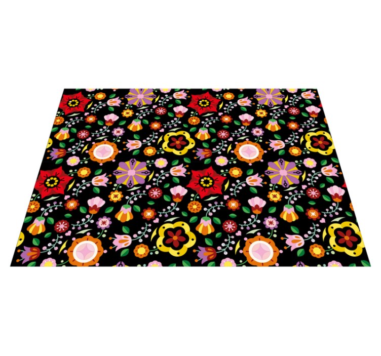 Bright Botanical Illustration floral vinyl rug - TenStickers
