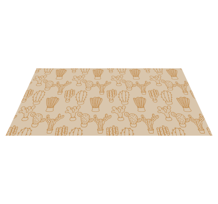 Cactus illustration floral vinyl rug - TenStickers
