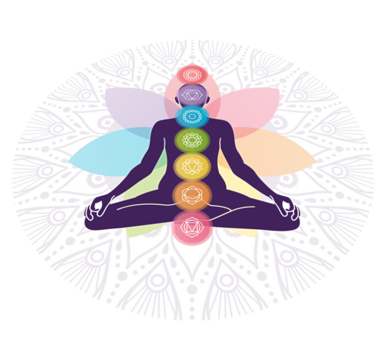 Chakra Meditation Symbol mandala vinyl rug - TenStickers