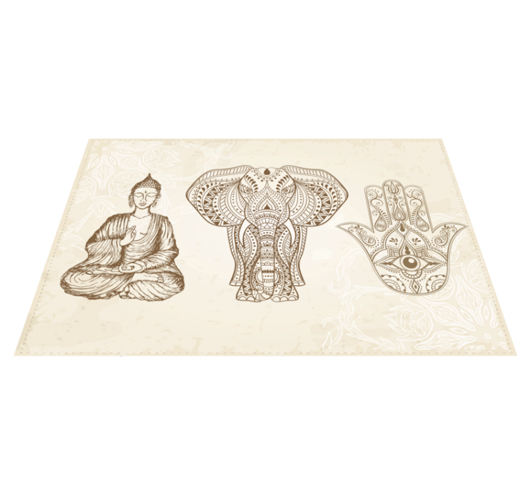 Buddha hamsa hand symbol ethnic rug - TenStickers