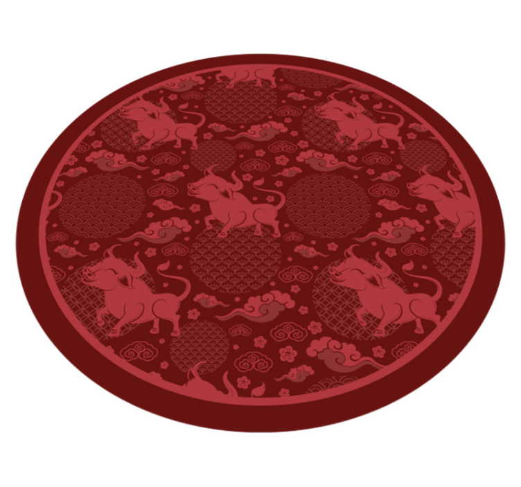 Playful Ox Pattern living room vinyl rug - TenStickers